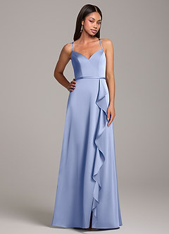 Azazie Naeem Bridesmaid Dresses Ice A-Line Stretch Satin Dress image5