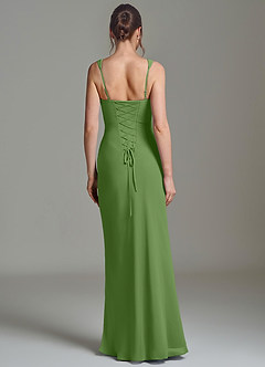 Azazie Niamh Brautjungfernkleider Meerjungfrau-Linie Korsett Chiffon Kleid Basilikum image2