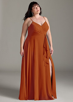 Azazie Akita Bridesmaid Dresses Paprika A-Line Chiffon Dress image7