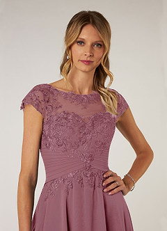 Azazie Shonda Kleider für die Brautmutter Spitze Chiffon Kleid Vintage Mauve image6