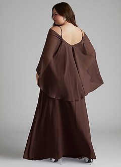 Azazie Cienna Bridesmaid Dresses Ganache A-Line Long Sleeve Chiffon Dress image8