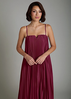 Azazie Rayna Bridesmaid Dresses Mulberry A-Line Strapless Stretch Satin Dress image3