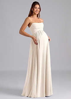 Azazie Saige Maternity Bridesmaid Dresses A-Line Pleated Chiffon Floor-Length Dress image8