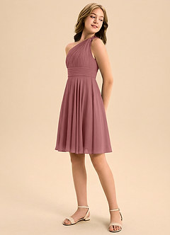 Azazie Charlize Junior Jurk van Chiffon met A-Lijn Geplooid Amethist image4