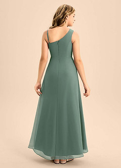 Azazie Brooke Junior Eucalyptus A-Line Side Slit Chiffon Dress image2