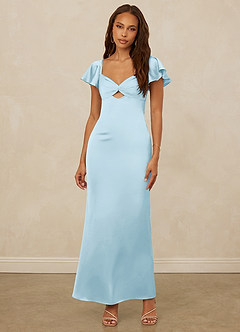 Christian Siriano Bridal for Azazie 1005 Bridesmaid Dresses Sky Blue Sheath Sweetheart Neckline Stretch Satin Dress image12