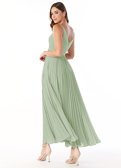 Azazie Raychelle Bridesmaid Dresses Dusty Sage A-Line V-Neck Chiffon Dress image4
