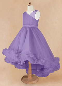Azazie Lottie Flower Girl Dresses Tahiti A-Line One Shoulder Satin Dress image7