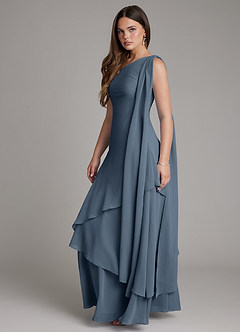 Azazie Monique Bridesmaid Dresses Neptune A-Line One Shoulder Chiffon Dress image3
