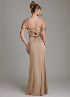 Azazie Nira Brautjungfernkleider Meerjungfrau-Linie Korsett Stretch-Satin Kleid Taupe image8