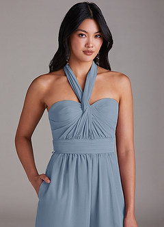 Azazie Lamara Brautjungfernkleider Wandelbar Schulterfrei Chiffon Overall/Jumpsuit Staubblau image9