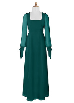 Azazie Leonia Junior Peacock A-Line with Pockets Chiffon Dress image7