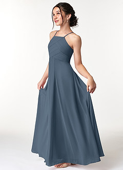 Azazie Ginger Junior Neptune A-Line Pleated Chiffon Dress image6