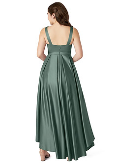 Azazie Inaya Junior A-Linie Gürtel/Schärpe Stretch-Satin Kleid Seemoos image2