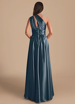 Azazie Charlize Bridesmaid Dresses Twilight A-Line One Shoulder Metallic Satin Dress image2