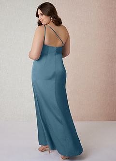 Azazie Mika Bridesmaid Dresses Bermuda Sheath One Shoulder Stretch Satin Dress image11