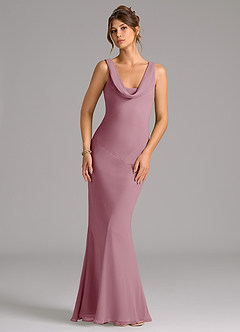 Azazie Rylina Bridesmaid Dresses Vintage Mauve Mermaid Pleated Chiffon Dress image1
