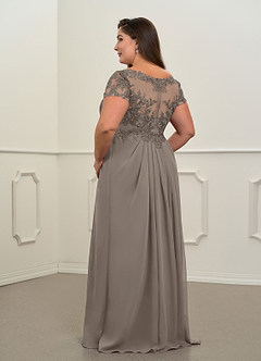 Azazie Dunja Abiti per la Madre della Sposa Abito A-Line in Chiffon con Scollo a V in Pizzo Taupe image12