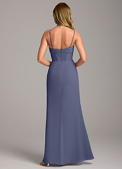 Azazie Chantel Jurken voor bruidsmeisjes Converteerbaar Jurk van Chiffon met Kolom Strapless Stormachtig image6