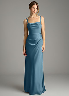 Azazie Alouette Bridesmaid Dresses Bermuda Mermaid Pleated Stretch Satin Dress image3