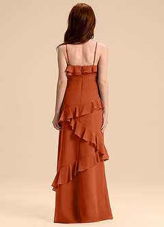 Azazie Evara Junior Burnt Orange A-Line Chiffon Dress image2