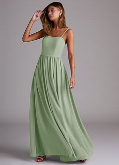 Azazie Calianna Bridesmaid Dresses Dusty Sage A-Line Off the Shoulder Chiffon Convertible Dress image3