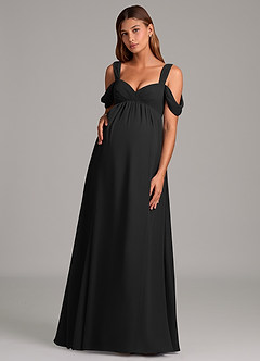 Azazie Rhea Maternity Bridesmaid Dresses A-Line Pleated Chiffon Floor-Length Dress image1