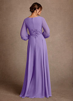 Azazie Yorba Suknie dla Matki Panny Młodej Linia A Koronka Szyfon Długość podłogi Sukienka image3