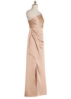 Azazie Eren Junior English Rose Sheath Pleated Stretch Satin Dress image6