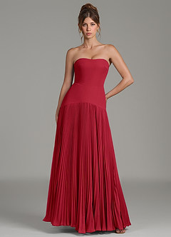 Azazie Yuliana Bridesmaid Dresses Scarlet A-Line Strapless Chiffon Dress image1