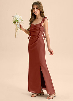 Azazie Jessamine Junior Auburn Mermaid Sweetheart Neckline Chiffon Dress image6