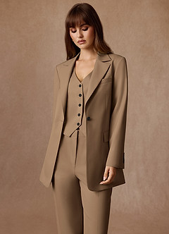 front Rowan Trufa Blazer de alto rendimiento con tejido refinado