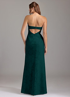 Azazie Leonis Robes de demoiselle d'honneur Robe Fourreau Convertible en Blumen-Burnout Sans bretelle Vert Pin image6