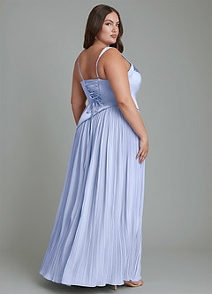 Azazie Stephanie Brautjungfernkleider A-Linie Plissee Stretch-Satin Kleid Eis image8