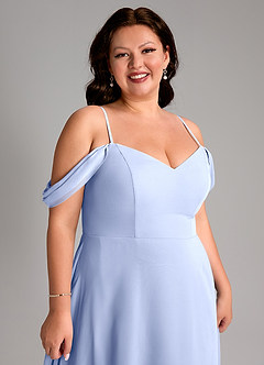 Azazie Marley Jurken voor bruidsmeisjes Converteerbaar Jurk van Chiffon met A-Lijn Off the Shoulder Ijs image16