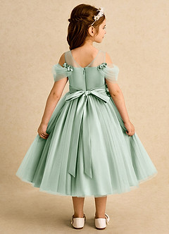 Azazie Juni Flower Girl Dresses Agave Ball-Gown Pleated Tulle Dress image2