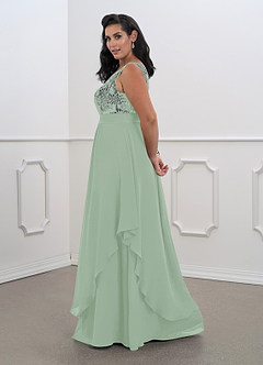 Azazie Xella Mother of the Bride Dresses Agave A-Line Lace Chiffon Dress image11