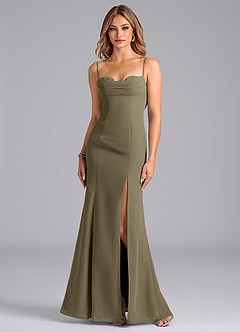 Azazie Wynni Abiti da Damigella Abito Sirena in Chiffon Corsetto Willow Green image3
