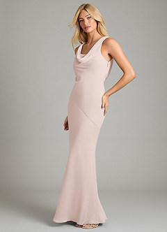 Azazie Rylina Bridesmaid Dresses Rose Petal Mermaid Pleated Chiffon Dress image4