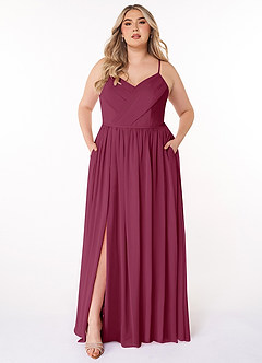 Azazie Cora Bridesmaid Dresses Mulberry A-Line Pleated Chiffon Dress image6