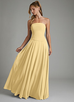 Azazie Layla Bridesmaid Dresses Butter A-Line Strapless Chiffon Dress image1