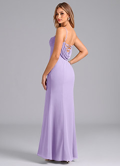 Azazie Wynni Bridesmaid Dresses Lilac Mermaid Corset Chiffon Dress image5