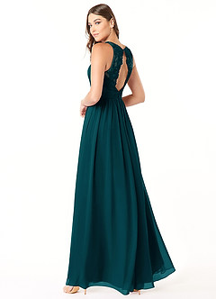 Azazie Luz Bridesmaid Dresses Pine A-Line Lace Chiffon Dress image4