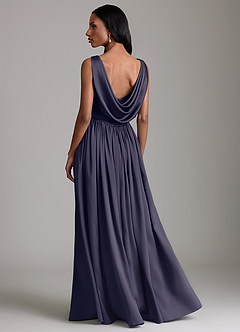 Azazie Novi Bridesmaid Dresses Stormy A-Line with Pockets Stretch Satin Dress image2