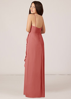 Azazie Kaylee Junior Jurk van Chiffon met A-Lijn met Riem Antieke Roos image5