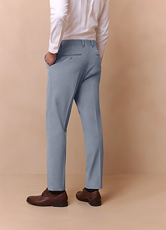 front Savile Light Blue Wool Blend Dress Pants