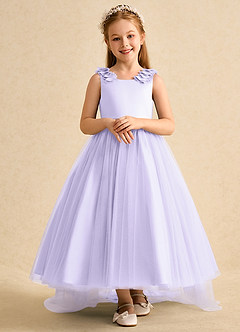 Azazie Lorita vestidos de niña de las flores Vestido de Lila de Tul de Corte En A con Perla image6