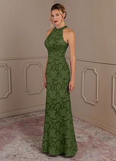 Azazie Tyra Klänningar till brudens mor Klänning Sjöjungfru i Blommig Utbrändhet Oliv image2