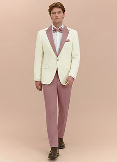 front Adrian Dusty Rose Shawl Lapel Structured Stretch Tuxedo Suit