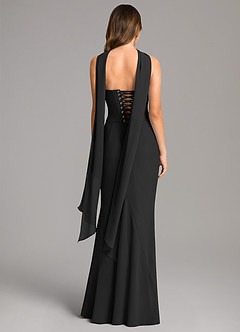 Azazie Sorrel Bridesmaid Dresses Black Mermaid Corset Chiffon Dress image5